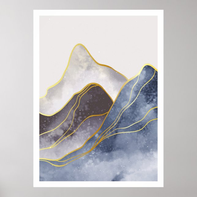 Poster Bela arte de linha dourada (Frente)