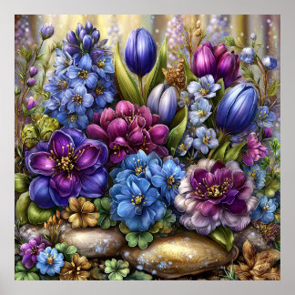 Poster Bela Arte de Parede de Flores de Primavera 1