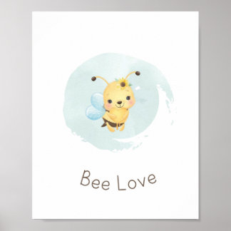 Poster Bela Azul/Amarelo Feliz Garçons Nursery Wall Art