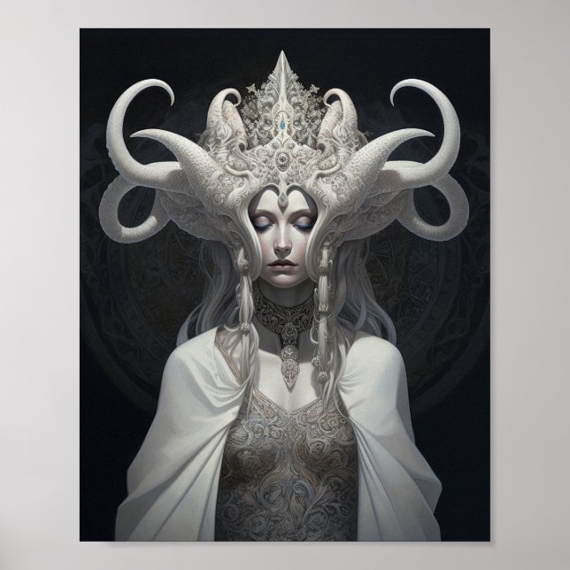 Poster Bela Bruxa Demon Queen Fantasy Art (Frente)