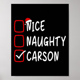 Poster Bela Carson Personalizada Nome de Natal Ch