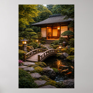 Poster Bela Casa Japonesa & Jardim