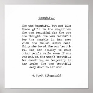 Poster Bela citação de F Scott Fitzgerald