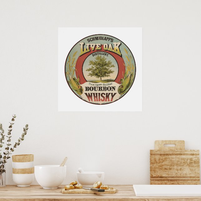 Poster Bela Cobre Destilava Bourbon Whisky. (Cozinha)