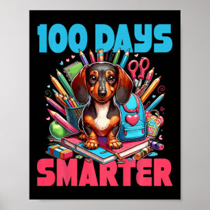 Poster Bela Dachshund 100º Dia Da Escola 100 Dias Mais In