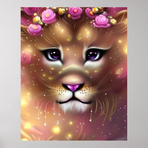 Poster Bela Fantasia Caprichosa Menina Leão