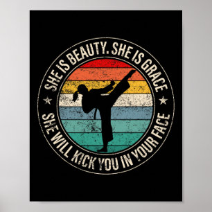 Poster Bela Graça Te Chuta Na Cara Rapariga Karate Taekwo