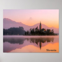 Bela Igreja na Ilha do Lago Bled Eslovênia