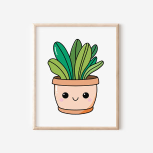 Poster Bela Mão Kawaii Desenhada Arte Vegetal