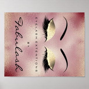 Poster Bela Montanha Nome Salão Dourado RoseGlitter sobr