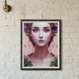 Poster Bela Mulher Encantada Etérea Arte Fantástica