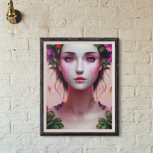 Poster Bela Mulher Encantada Etérea Arte Fantástica