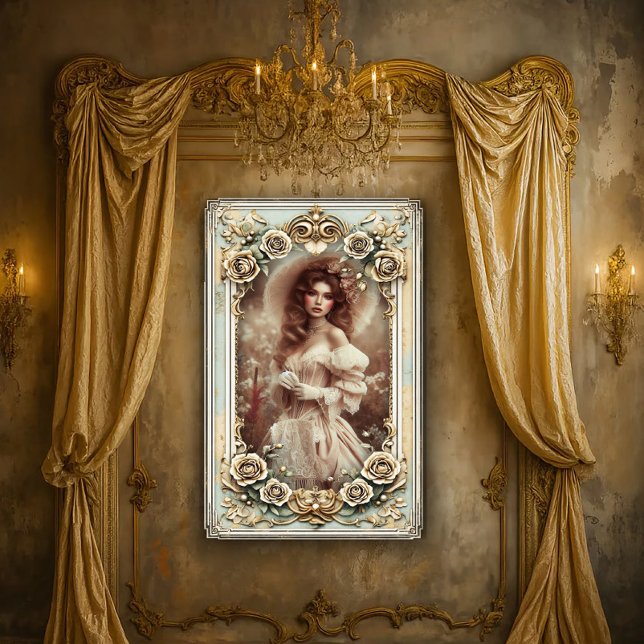 Poster Bela Mulher Rococó em Campo (Criador carregado)