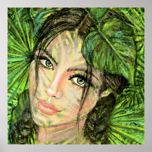 Poster Bela Natureza - Arte Mulher - Pintura Original (Frente)