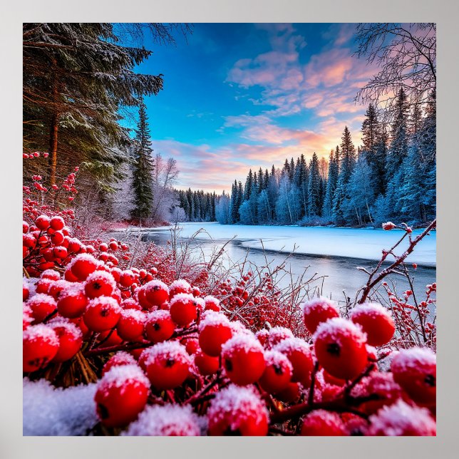 Poster Bela Paisagem de Inverno (Frente)