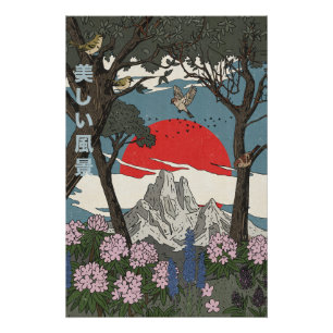 Pôster Bela Paisagem Japonesa