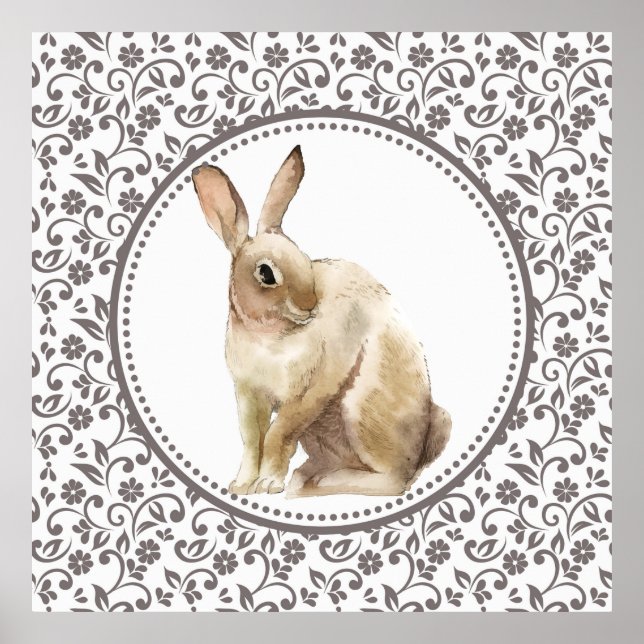 Poster Bela Páscoa Rabbit ornamental (Frente)