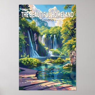 Poster Bela Pátria Croácia Lagos de Plitvice