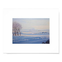 Bela pintura da paisagem de inverno islandesa arte