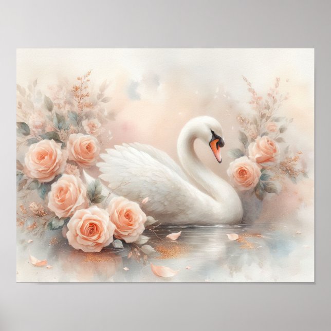 Poster Bela Pintura de Cisne (Frente)