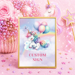 Poster Bela Placa Personalizada de Aniversário da Menina