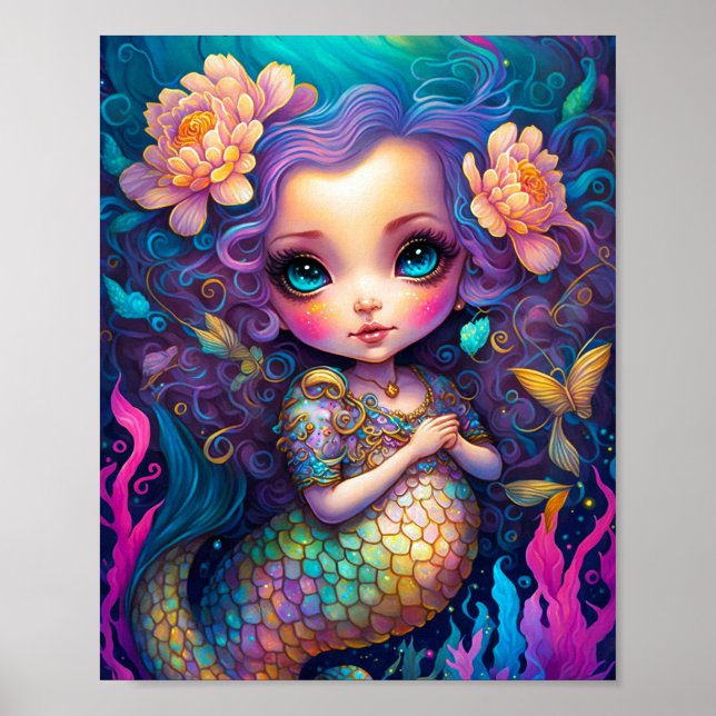 Poster Bela Sereia Fantasy Art (Frente)