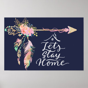 Poster Bela Seta Boêmica - Vamos Ficar Em Casa