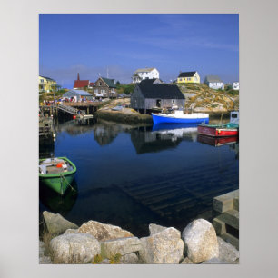Poster Bela vila de Peggy's Cove com porto