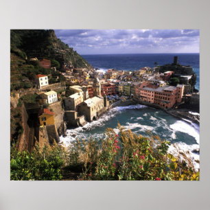Pôster Bela Vila de Vernazza em Cinque