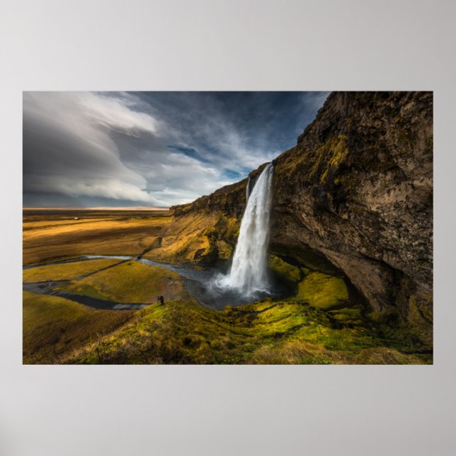 Poster Bela Visão Paisagista de Seljalandsfoss (Frente)