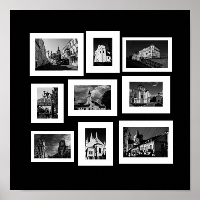 Poster Belarus Minsk Grodno Vitebsk Brest Architecture (Frente)