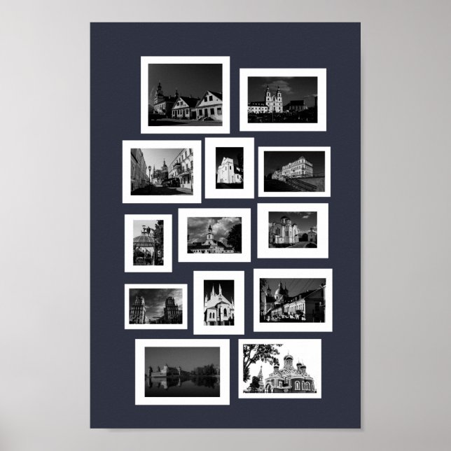 Poster Belarus Minsk Grodno Vitebsk Brest Architecture (Frente)