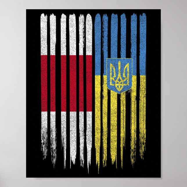 Poster Belarus Ukraine Belarusian Ukrainian Flag  (Frente)