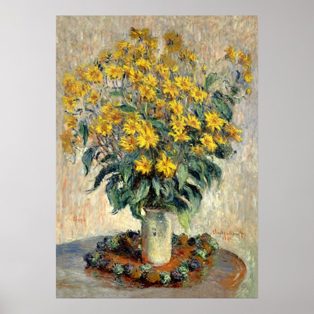 Poster Belas-artes, Claude Monet Jerusalem Artichoke Flow (Frente)