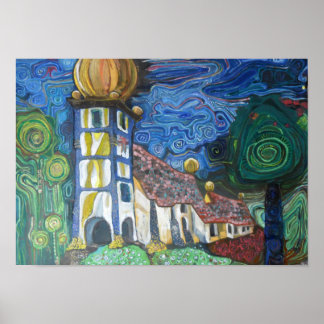 Poster Belas artes inspiradas em Hundertwasser
