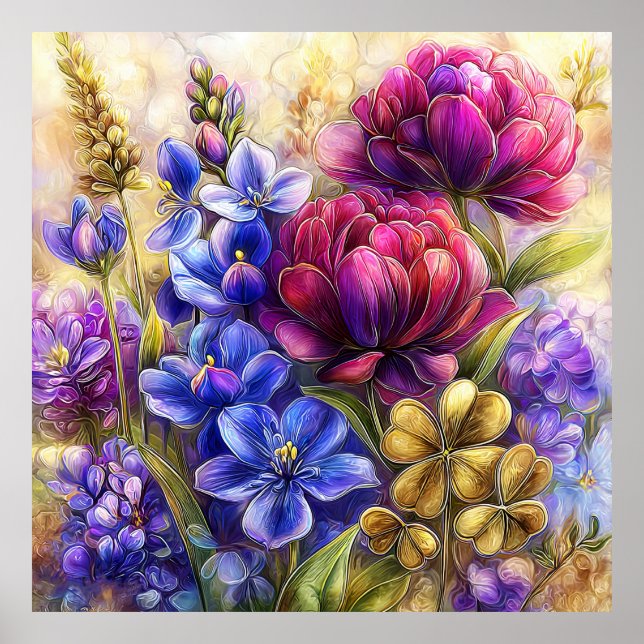 Poster Belas Flores de Primavera Arte de Parede 15 (Frente)