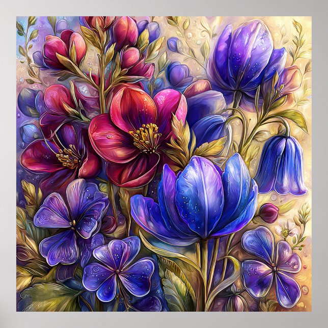 Poster Belas Flores de Primavera Arte de Parede 17 (Frente)