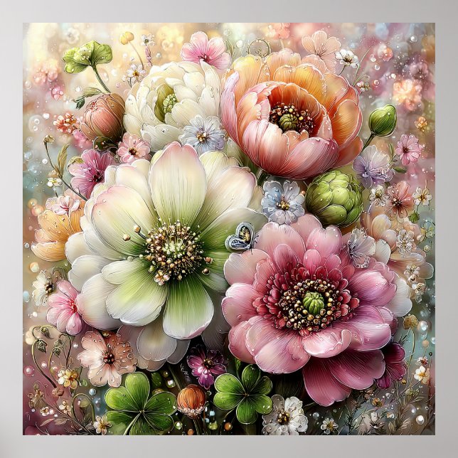 Poster Belas Flores de Primavera Arte de Parede 3b (Frente)