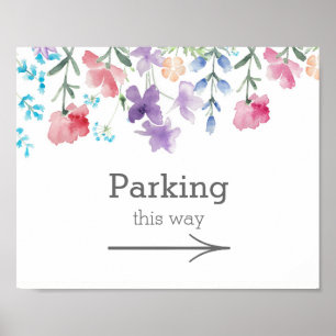 Pôster Belas Flores Silvestres Placa de Estacionamento
