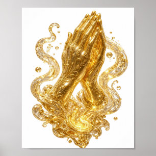 Poster Belas Mãos em ORACÃO de Ouro