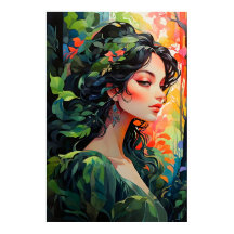 belas pinturas femininas do jardim