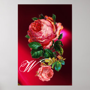PÔSTER BELAS ROSAS PINK MONOGRAMA