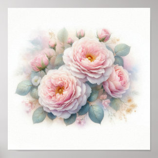 Poster Belas Rosas Rosa Arte