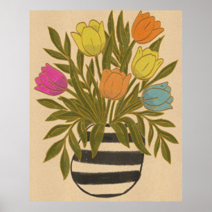 Poster Belas Tulipas Vintage