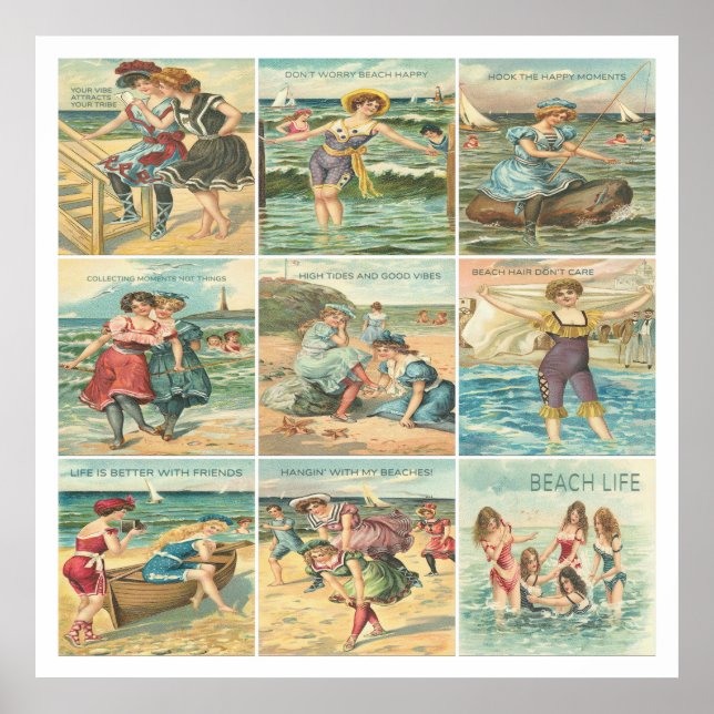 Poster Beldades de Banho Vintage (Frente)