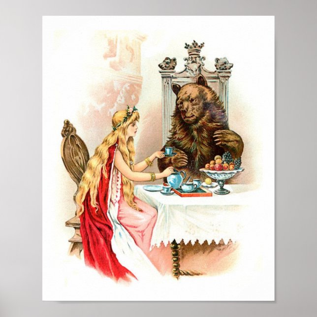 Pôster Beleza A Rosa E A Besta (Frente)