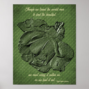 Poster Beleza Citada Rosa Inspiracional Esculpido