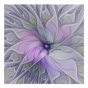Pôster Beleza Deslumbrante Arte Fractal Abstrata Moderna