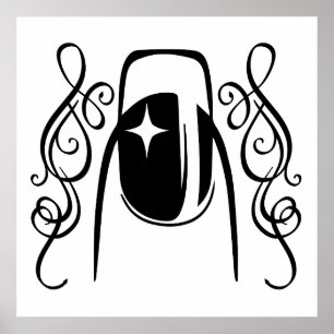 Poster Beleza do Design de unhas