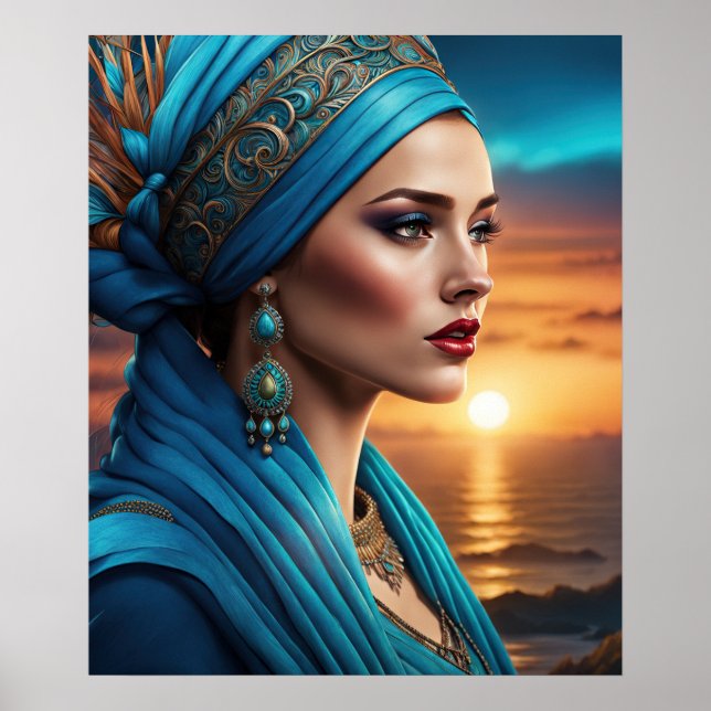 Poster Beleza do Sunset do ouro (Frente)